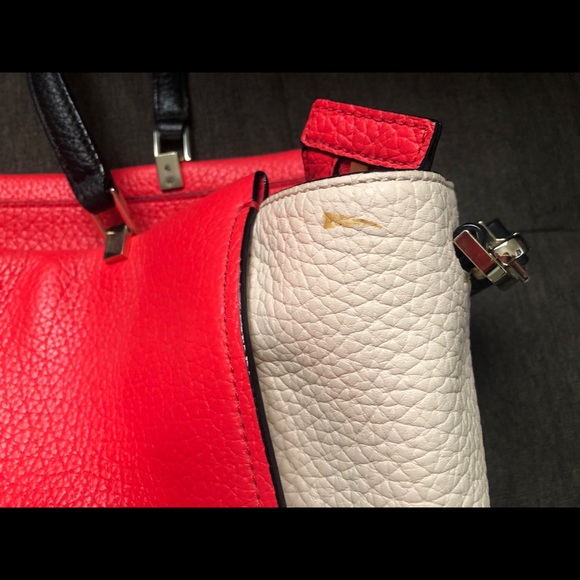 Coral and nude Kate Spade satchel - Picture 2 of 4